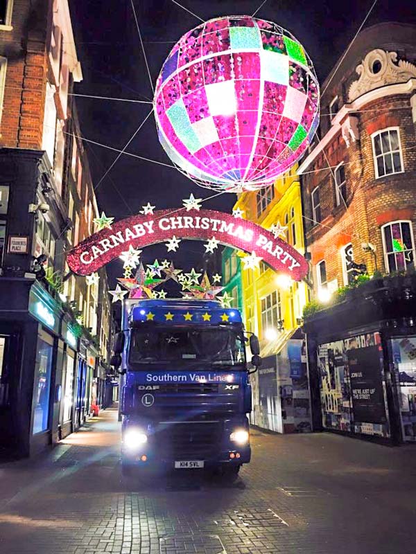 Carnaby Street Christmas lights transportation