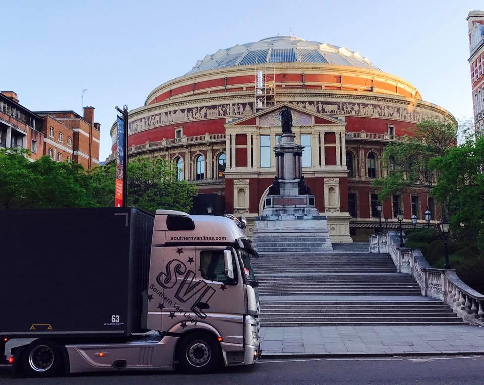 SVL truck outside the Royal Opera House, London